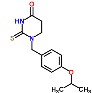 4(1H)-pyrimidinone,tetrahydro-1-((4-(1-methylethoxy)phenyl)methyl)-2-thioxo-Structure,55383-89-6Structure 4(1H)-pyrimidinone,tetrahydro-1-((4-(1-methylethoxy)phenyl)methyl)-2-thioxo- Structure,55383-89-6Structure