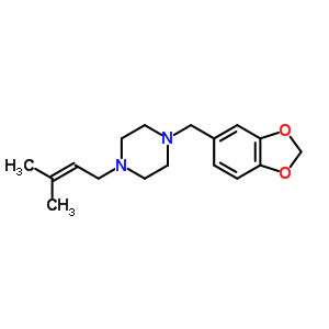 1-(3-Methyl-2-butenyl)-4-(3,4-methylenedioxybenzyl)piperazineStructure,55436-39-0Structure 1-(3-Methyl-2-butenyl)-4-(3,4-methylenedioxybenzyl)piperazine Structure,55436-39-0Structure