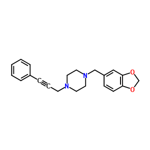 1-(3,4-Methylenedioxybenzyl)-4-(3-phenyl-2-propynyl)piperazineStructure,55436-42-5Structure 1-(3,4-Methylenedioxybenzyl)-4-(3-phenyl-2-propynyl)piperazine Structure,55436-42-5Structure
