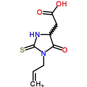 (1-Allyl-5-oxo-2-thioxo-imidazolidin-4-yl)-acetic acidStructure,55523-05-2Structure (1-Allyl-5-oxo-2-thioxo-imidazolidin-4-yl)-acetic acid Structure,55523-05-2Structure