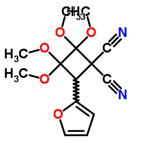 1,1-Cyclobutanedicarbonitrile,4-(2-furanyl)-2,2,3,3-tetramethoxy-Structure,56069-54-6Structure 1,1-Cyclobutanedicarbonitrile,4-(2-furanyl)-2,2,3,3-tetramethoxy- Structure,56069-54-6Structure