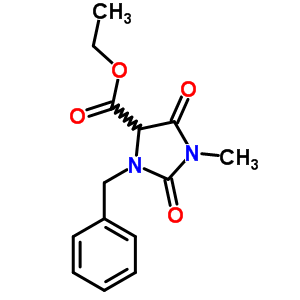 4-Imidazolidinecarboxylicacid, 1-methyl-2,5-dioxo-3-(phenylmethyl)-, ethyl esterStructure,56598-94-8Structure 4-Imidazolidinecarboxylicacid, 1-methyl-2,5-dioxo-3-(phenylmethyl)-, ethyl ester Structure,56598-94-8Structure