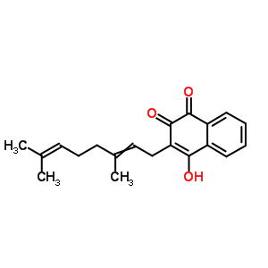 1,4-Naphthalenedione,2-(3,7-dimethyl-2,6-octadien-1-yl)-3-hydroxy-Structure,57309-83-8Structure 1,4-Naphthalenedione,2-(3,7-dimethyl-2,6-octadien-1-yl)-3-hydroxy- Structure,57309-83-8Structure