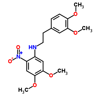 Benzeneethanamine, 3,4-dimethoxy-n-(4,5-dimethoxy-2-nitrophenyl)-Structure,5739-55-9Structure Benzeneethanamine, 3,4-dimethoxy-n-(4,5-dimethoxy-2-nitrophenyl)- Structure,5739-55-9Structure