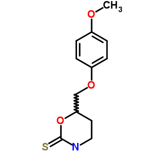 3,4,5,6-Tetrahydro-6-(4-methoxyphenoxymethyl)-2h-1,3-oxazine-2-thioneStructure,57841-14-2Structure 3,4,5,6-Tetrahydro-6-(4-methoxyphenoxymethyl)-2h-1,3-oxazine-2-thione Structure,57841-14-2Structure