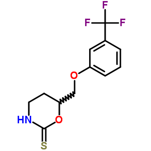 3,4,5,6-四氫-6-(3-三氟甲基苯氧基甲基)-2H-1,3-噁嗪-2-硫酮結(jié)構(gòu)式_57841-36-8結(jié)構(gòu)式
