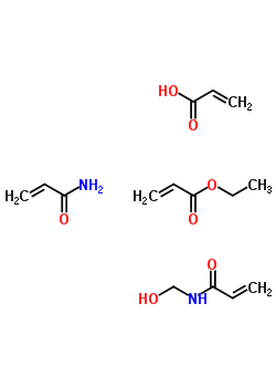 2-Propenoic acid, polymer with ethyl 2-propenoate, n-(hydroxymethyl)-2-propenamide and 2-propenamideStructure,57863-50-0Structure 2-Propenoic acid, polymer with ethyl 2-propenoate, n-(hydroxymethyl)-2-propenamide and 2-propenamide Structure,57863-50-0Structure