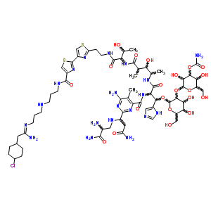 N(1)-(3-((3-((2-(4-chlorocyclohexyl)-1-iminoethyl) amino)propyl)amino)propyl)-bleomycinamideStructure,58071-32-2Structure N(1)-(3-((3-((2-(4-chlorocyclohexyl)-1-iminoethyl) amino)propyl)amino)propyl)-bleomycinamide Structure,58071-32-2Structure
