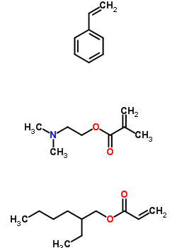 2-Methyl-2-propenoic acid 2-(dimethylamino)ethyl ester polymer with ethenylbenzene and 2-ethylhexyl 2-propenoateStructure,58353-09-6Structure 2-Methyl-2-propenoic acid 2-(dimethylamino)ethyl ester polymer with ethenylbenzene and 2-ethylhexyl 2-propenoate Structure,58353-09-6Structure