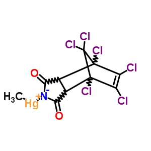 (4,5,6,7,8,8-Hexachloro-1,3,3a,4,7,7a-hexahydro-1,3-dioxo-4,7-methano-2h-isoindol-2-yl)(methyl)mercury(ii)Structure,5902-79-4Structure (4,5,6,7,8,8-Hexachloro-1,3,3a,4,7,7a-hexahydro-1,3-dioxo-4,7-methano-2h-isoindol-2-yl)(methyl)mercury(ii) Structure,5902-79-4Structure