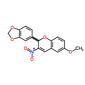 6-Methoxy-2-(3,4-methylenedioxyphenyl)-3-nitro-2h-1-benzopyranStructure,59528-35-7Structure 6-Methoxy-2-(3,4-methylenedioxyphenyl)-3-nitro-2h-1-benzopyran Structure,59528-35-7Structure