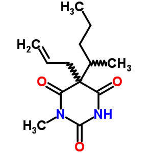 5-Allyl-1-methyl-5-(1-methylbutyl)-2,4,6(1h,3h,5h)-pyrimidinetrioneStructure,59547-54-5Structure 5-Allyl-1-methyl-5-(1-methylbutyl)-2,4,6(1h,3h,5h)-pyrimidinetrione Structure,59547-54-5Structure