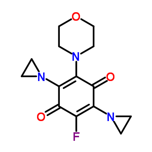 2,5-Cyclohexadiene-1,4-dione,2,5-bis(1-aziridinyl)-3-fluoro-6-(4-morpholinyl)-Structure,59886-45-2Structure 2,5-Cyclohexadiene-1,4-dione,2,5-bis(1-aziridinyl)-3-fluoro-6-(4-morpholinyl)- Structure,59886-45-2Structure