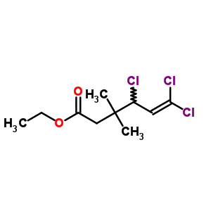 Ethyl 4,6,6-trichloro-3,3-dimethyl-hex-5-enoateStructure,59897-92-6Structure Ethyl 4,6,6-trichloro-3,3-dimethyl-hex-5-enoate Structure,59897-92-6Structure
