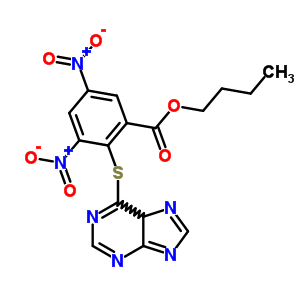 Benzoic acid,3,5-dinitro-2-(9h-purin-6-ylthio)-, butyl esterStructure,59921-62-9Structure Benzoic acid,3,5-dinitro-2-(9h-purin-6-ylthio)-, butyl ester Structure,59921-62-9Structure