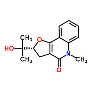 (2R)-2-(1-羥基-1-甲基乙基)-5-甲基-2,3,4,5-四氫呋喃并[3,2-c]喹啉-4-酮結構式_60354-62-3結構式