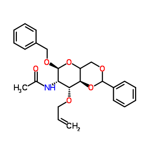 2-乙酰氨基-3-鄰烯丙基-4,6-O-亞芐基-2-脫氧-α-D-吡喃葡萄糖苷芐酯結(jié)構(gòu)式_60920-72-1結(jié)構(gòu)式