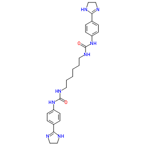 3-[4-(4,5-二氫-1H-咪唑-2-基)苯基]-1-[6-[[4-(4,5-二氫-1H-咪唑-2-基)苯基]氨基甲酰氨基]己基]脲結(jié)構(gòu)式_6124-49-8結(jié)構(gòu)式