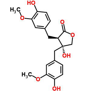 (3R)-3β,4α-雙(3-甲氧基-4-羥基芐基)-3-羥基四氫呋喃-2-酮結(jié)構(gòu)式_61521-74-2結(jié)構(gòu)式