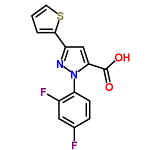 2-(2,4-Difluoro-phenyl)-5-thiophen-2-yl-2h-pyrazole-3-carboxylic acidStructure,618382-86-8Structure 2-(2,4-Difluoro-phenyl)-5-thiophen-2-yl-2h-pyrazole-3-carboxylic acid Structure,618382-86-8Structure