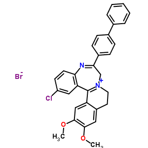 9,10-Dihydro-6-(4-biphenylyl)-2-chloro-12,13-dimethoxy-7h-isoquino(2,1-d)(1,4)benzodiazepin-8-ium bromideStructure,62206-22-8Structure 9,10-Dihydro-6-(4-biphenylyl)-2-chloro-12,13-dimethoxy-7h-isoquino(2,1-d)(1,4)benzodiazepin-8-ium bromide Structure,62206-22-8Structure
