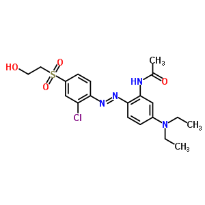 N-[2-[[2-氯-4-[(2-羥基乙基)磺?；鵠苯基]氮雜]-5-(二乙基氨基)苯基]乙酰胺結(jié)構(gòu)式_62335-85-7結(jié)構(gòu)式