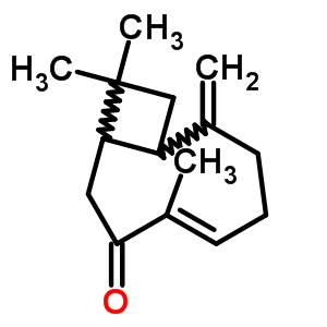 (1R,4E,9S)-4,11,11-三甲基-8-亞甲基雙環(huán)[7.2.0]-4-十一烯-3-酮結構式_62346-22-9結構式