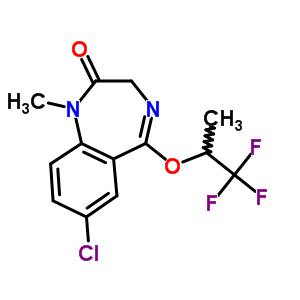 7-Chloro-1-methyl-5-(1-trifluoromethylethoxy)-3h-1,4-benzodiazepin-2(1h)-oneStructure,62903-57-5Structure 7-Chloro-1-methyl-5-(1-trifluoromethylethoxy)-3h-1,4-benzodiazepin-2(1h)-one Structure,62903-57-5Structure