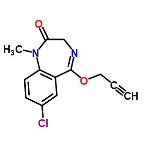 7-Chloro-1-methyl-5-(2-propynyloxy)-1h-1,4-benzodiazepin-2(3h)-oneStructure,62903-59-7Structure 7-Chloro-1-methyl-5-(2-propynyloxy)-1h-1,4-benzodiazepin-2(3h)-one Structure,62903-59-7Structure