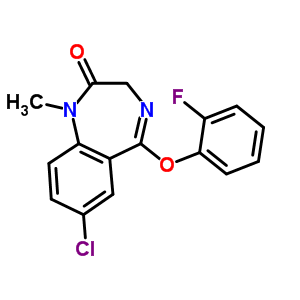 7-Chloro-5-(o-fluorophenoxy)-1-methyl-1h-1,4-benzodiazepin-2(3h)-oneStructure,62903-61-1Structure 7-Chloro-5-(o-fluorophenoxy)-1-methyl-1h-1,4-benzodiazepin-2(3h)-one Structure,62903-61-1Structure