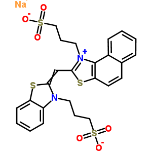 1-(3-Sulfopropyl)-2-((3-(3-sulfopropyl)-2(3h)-benzothiazolylidene)methyl)-naphtho(1,2-d)thiazolium inner salt sodium saltStructure,63149-36-0Structure 1-(3-Sulfopropyl)-2-((3-(3-sulfopropyl)-2(3h)-benzothiazolylidene)methyl)-naphtho(1,2-d)thiazolium inner salt sodium salt Structure,63149-36-0Structure