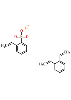 Benzenesulfonic acid,ethenyl-,lithium salt,polymer with diethenylbenzeneStructure,63182-07-0Structure Benzenesulfonic acid,ethenyl-,lithium salt,polymer with diethenylbenzene Structure,63182-07-0Structure
