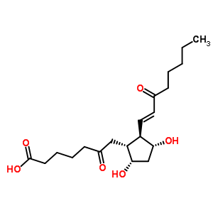 7-[(1R,2r,3r,5s)-3,5-二羥基-2-[(e)-3-氧代-1-辛烯基]環(huán)戊基]-6-氧代庚酸結(jié)構(gòu)式_63446-59-3結(jié)構(gòu)式