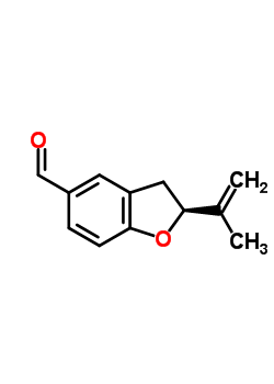 (2S)-2,3-dihydro-2-(1-methylethenyl)-5-benzofurancarboxaldehydeStructure,63587-64-4Structure (2S)-2,3-dihydro-2-(1-methylethenyl)-5-benzofurancarboxaldehyde Structure,63587-64-4Structure