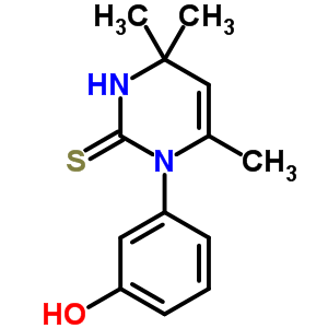 3,4-Dihydro-1-(m-hydroxyphenyl)-4,4,6-trimethyl-2(1h)-pyrimidinethioneStructure,63704-47-2Structure 3,4-Dihydro-1-(m-hydroxyphenyl)-4,4,6-trimethyl-2(1h)-pyrimidinethione Structure,63704-47-2Structure