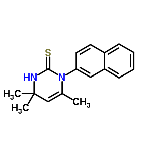 3,4-Dihydro-1-(2-naphtyl)-4,4,6-trimethyl-2(1h)-pyrimidinethioneStructure,63704-50-7Structure 3,4-Dihydro-1-(2-naphtyl)-4,4,6-trimethyl-2(1h)-pyrimidinethione Structure,63704-50-7Structure