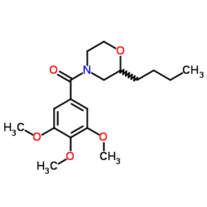 2-Butyl-4-(3,4,5-trimethoxybenzoyl)morpholineStructure,63868-53-1Structure 2-Butyl-4-(3,4,5-trimethoxybenzoyl)morpholine Structure,63868-53-1Structure
