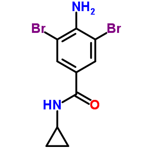 4-Amino-n-cyclopropyl-3,5-dibromobenzamideStructure,63887-23-0Structure 4-Amino-n-cyclopropyl-3,5-dibromobenzamide Structure,63887-23-0Structure