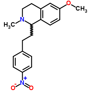 1,2,3,4-Tetrahydro-6-methoxy-2-methyl-1-(4-nitrophenethyl)isoquinolineStructure,63937-36-0Structure 1,2,3,4-Tetrahydro-6-methoxy-2-methyl-1-(4-nitrophenethyl)isoquinoline Structure,63937-36-0Structure