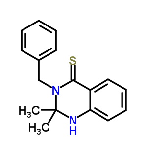 3-Benzyl-2,3-dihydro-2,2-dimethylquinazoline-4(1h)-thioneStructure,63991-68-4Structure 3-Benzyl-2,3-dihydro-2,2-dimethylquinazoline-4(1h)-thione Structure,63991-68-4Structure