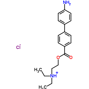 4-Biphenylcarboxylic acid,4’-amino-,2-(diethylamino)ethyl ester,hydrochlorideStructure,63992-36-9Structure 4-Biphenylcarboxylic acid,4’-amino-,2-(diethylamino)ethyl ester,hydrochloride Structure,63992-36-9Structure