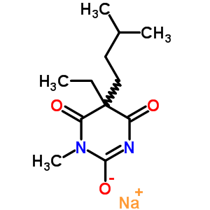 5-乙基-5-異戊基-1-甲基-2-鈉氧基-4,6(1H,5H)-嘧啶二酮結(jié)構(gòu)式_64038-15-9結(jié)構(gòu)式
