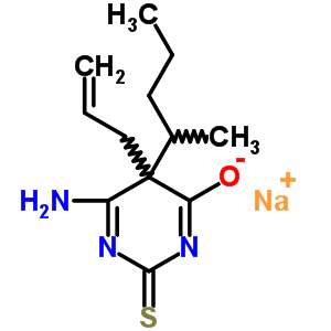 5-Allyl-5,6-dihydro-6-imino-5-(1-methylbutyl)-2-sodiothio-4(3h)-pyrimidinoneStructure,64058-16-8Structure 5-Allyl-5,6-dihydro-6-imino-5-(1-methylbutyl)-2-sodiothio-4(3h)-pyrimidinone Structure,64058-16-8Structure