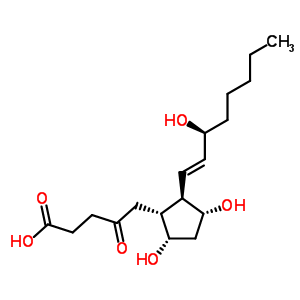 (1R,2R,3R,5S)-3,5-二羥基-2-[(1E,3S)-3-羥基-1-辛烯-1-基]-gamma-氧代-環(huán)戊烷戊酸結(jié)構(gòu)式_64700-71-6結(jié)構(gòu)式
