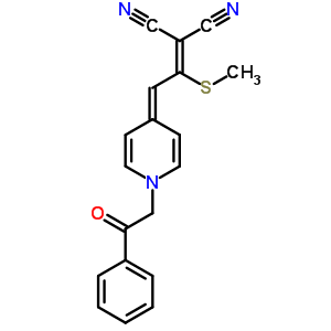 2-[1-(甲基硫代)-2-[1-(2-氧代-2-苯基乙基)-4(1H)-吡啶]亞乙基]-丙二腈結(jié)構(gòu)式_64995-37-5結(jié)構(gòu)式