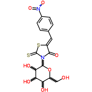 3-b-d-吡喃葡萄糖-5-[(4-硝基苯基)亞甲基]-2-硫氧代-4-噻唑啉酮結(jié)構(gòu)式_65562-44-9結(jié)構(gòu)式