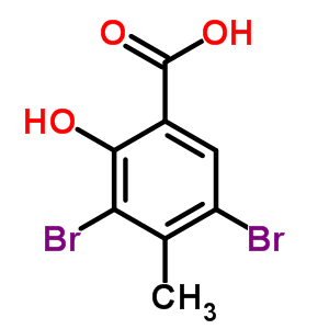 3,5-Dibromo-2-hydroxy-4-methyl-benzoic acidStructure,6623-36-5Structure 3,5-Dibromo-2-hydroxy-4-methyl-benzoic acid Structure,6623-36-5Structure