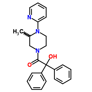 2-羥基-1-[3-甲基-4-(2-吡啶)-1-哌嗪]-2,2-二苯基-乙酮結(jié)構(gòu)式_6624-13-1結(jié)構(gòu)式