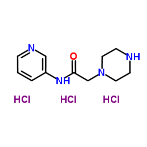 2-(哌嗪-1-基)-乙酸 n-(3-吡啶)-酰胺三鹽酸鹽結(jié)構(gòu)式_667462-10-4結(jié)構(gòu)式