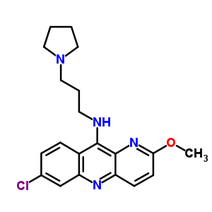 7-氯-2-甲氧基-n-(3-(1-吡咯烷)丙基)-苯并(b)-1,5-萘啶-10-胺三鹽酸鹽結(jié)構(gòu)式_66748-22-9結(jié)構(gòu)式